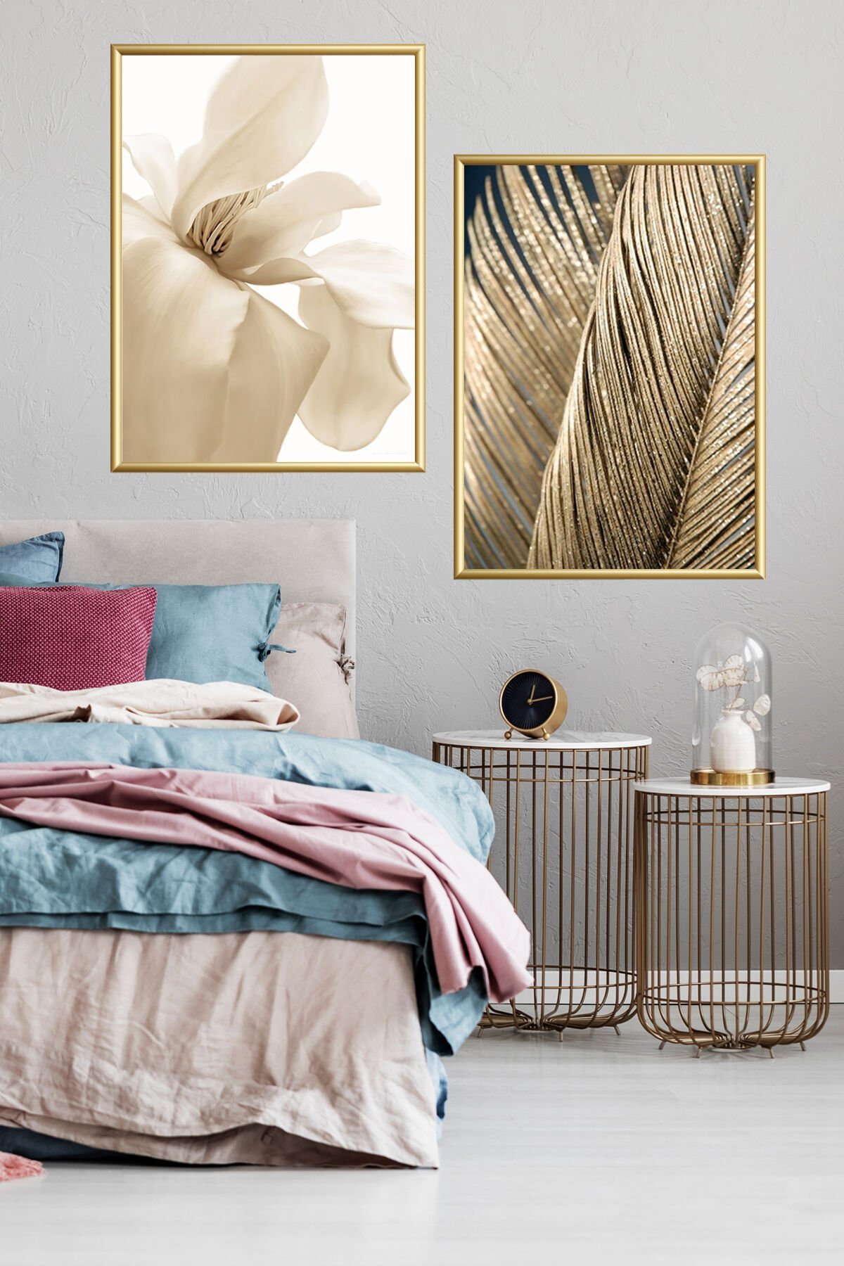 Ikili Alüminyum Metal Çerçeveli Poster Tablo Seti