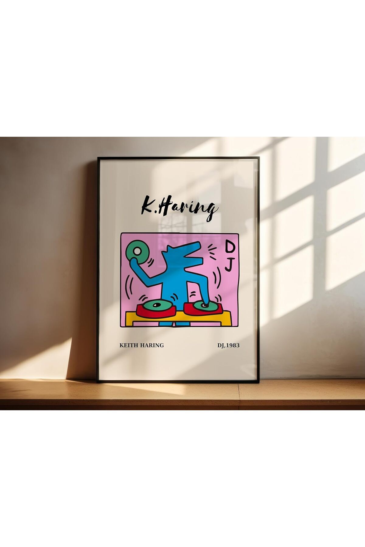 Tekli Siyah İnce Çerçeveli Canlı Renkler Poster Camlı Poster Tablo Seti