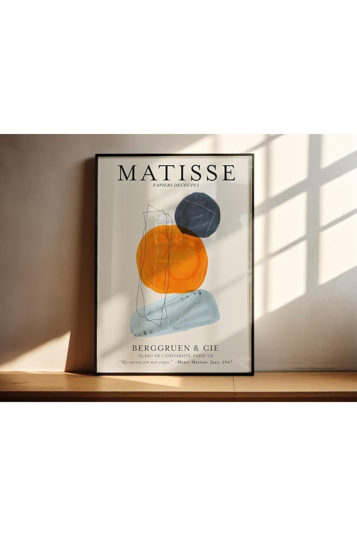 Tekli Siyah İnce Çerçeveli Dekaratif Sade Camlı Poster Tablo Seti