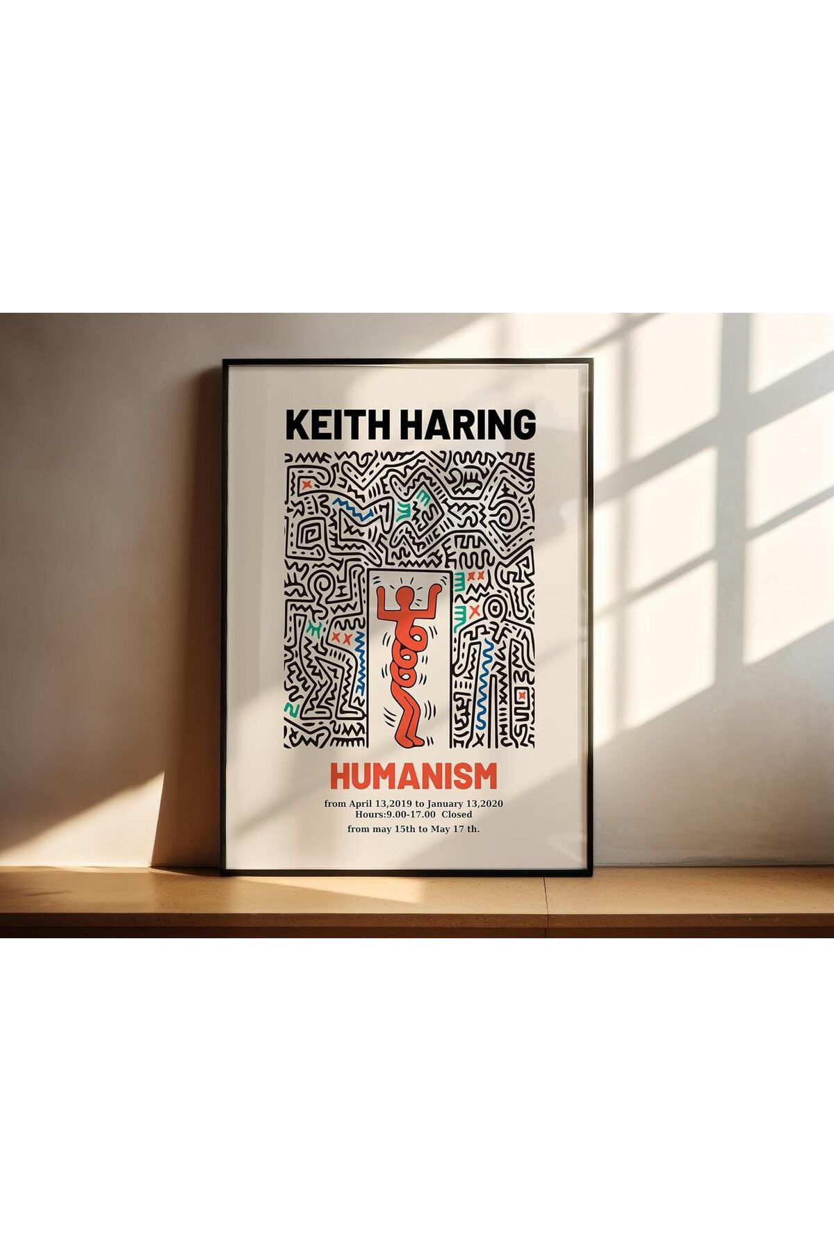 Tekli Siyah Metal Çerçeve Hümanizm Ferah Cam Poster Tablo Seti