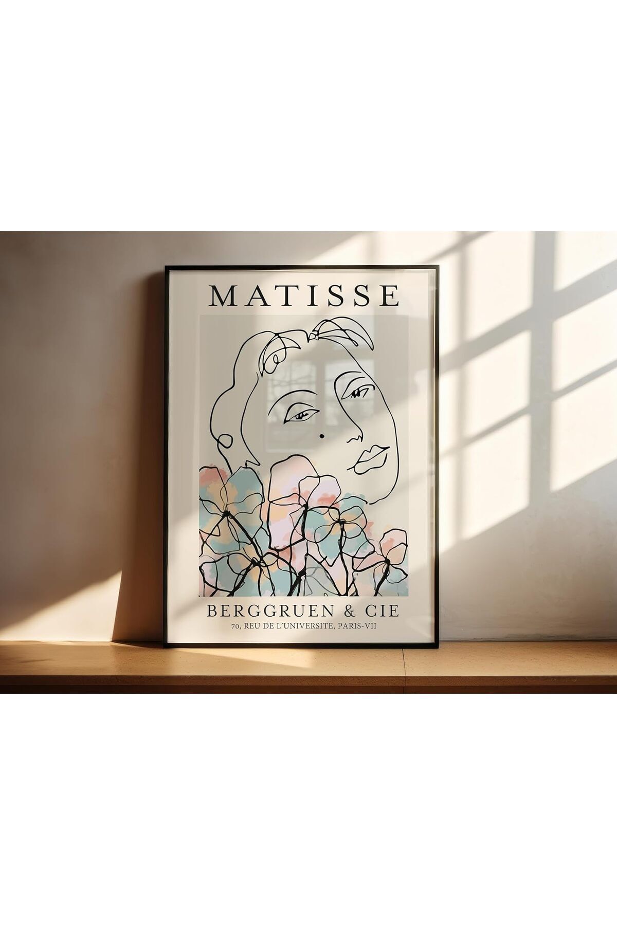 İnce Siyah Metal Çerçeve Yazlık Sanatsal Cam Poster Tablo Seti