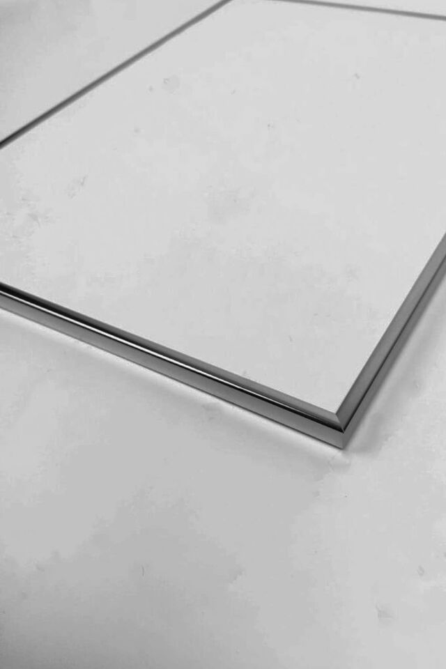 2li Gümüş Metal Çerçeve Mavi Çiçek Gerçek Cam Tablo Seti