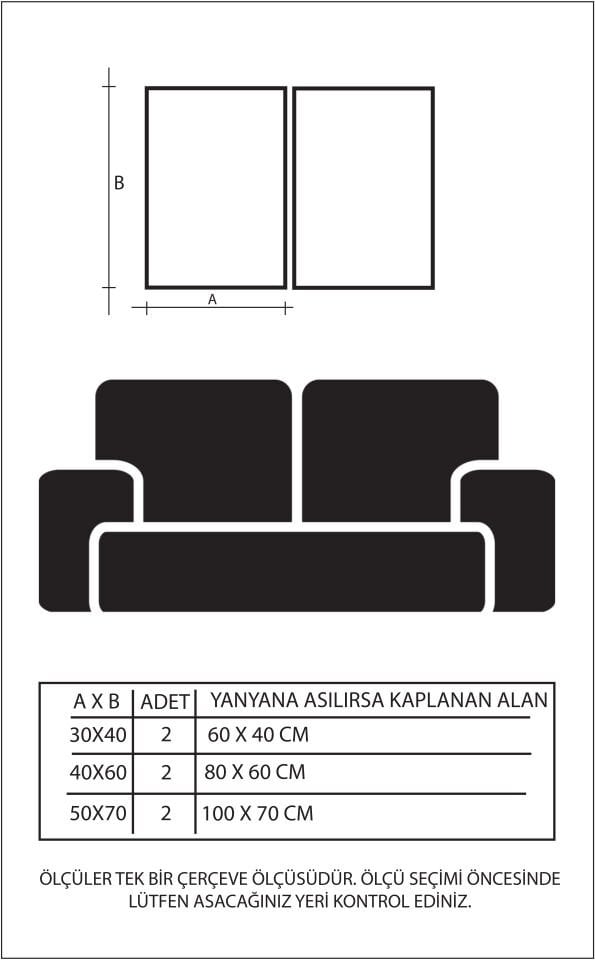 Ikili Gold Alüminyum Camlı Siyah Sarı Çiçek Camlı Poster Seti