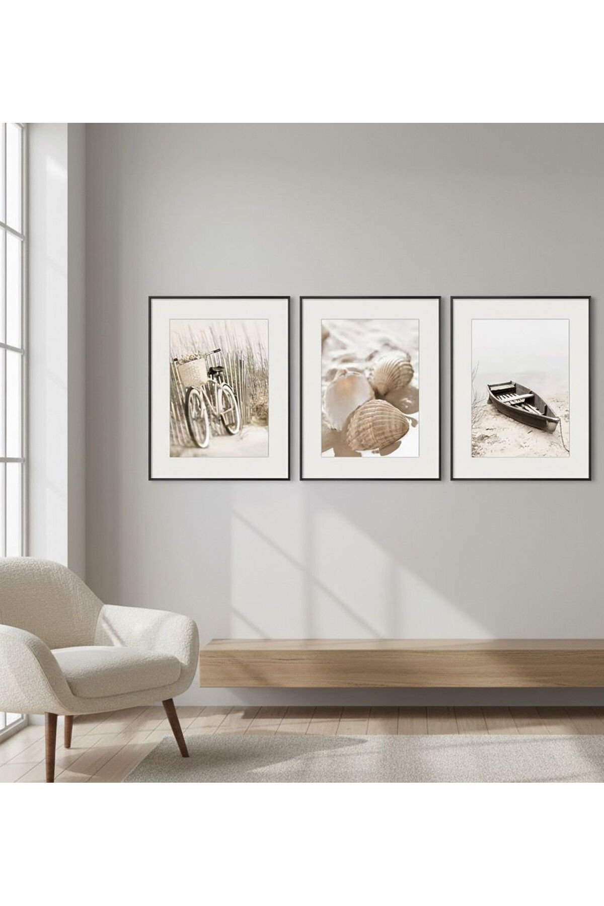 3lü Siyah Metal Çerçeve Soft Kayık Bisiklet Cam Tablo Seti