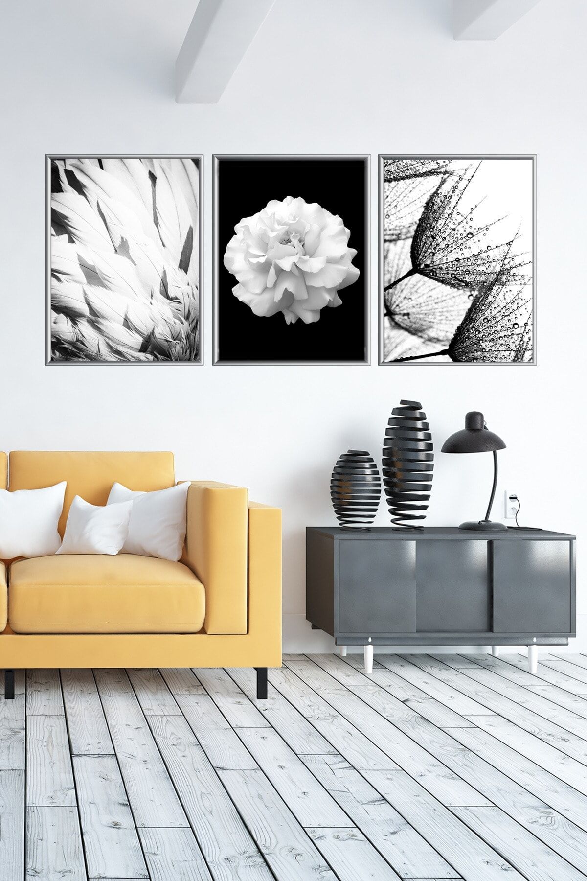 Üçlü Alüminyum Çerçeveli Poster Seti