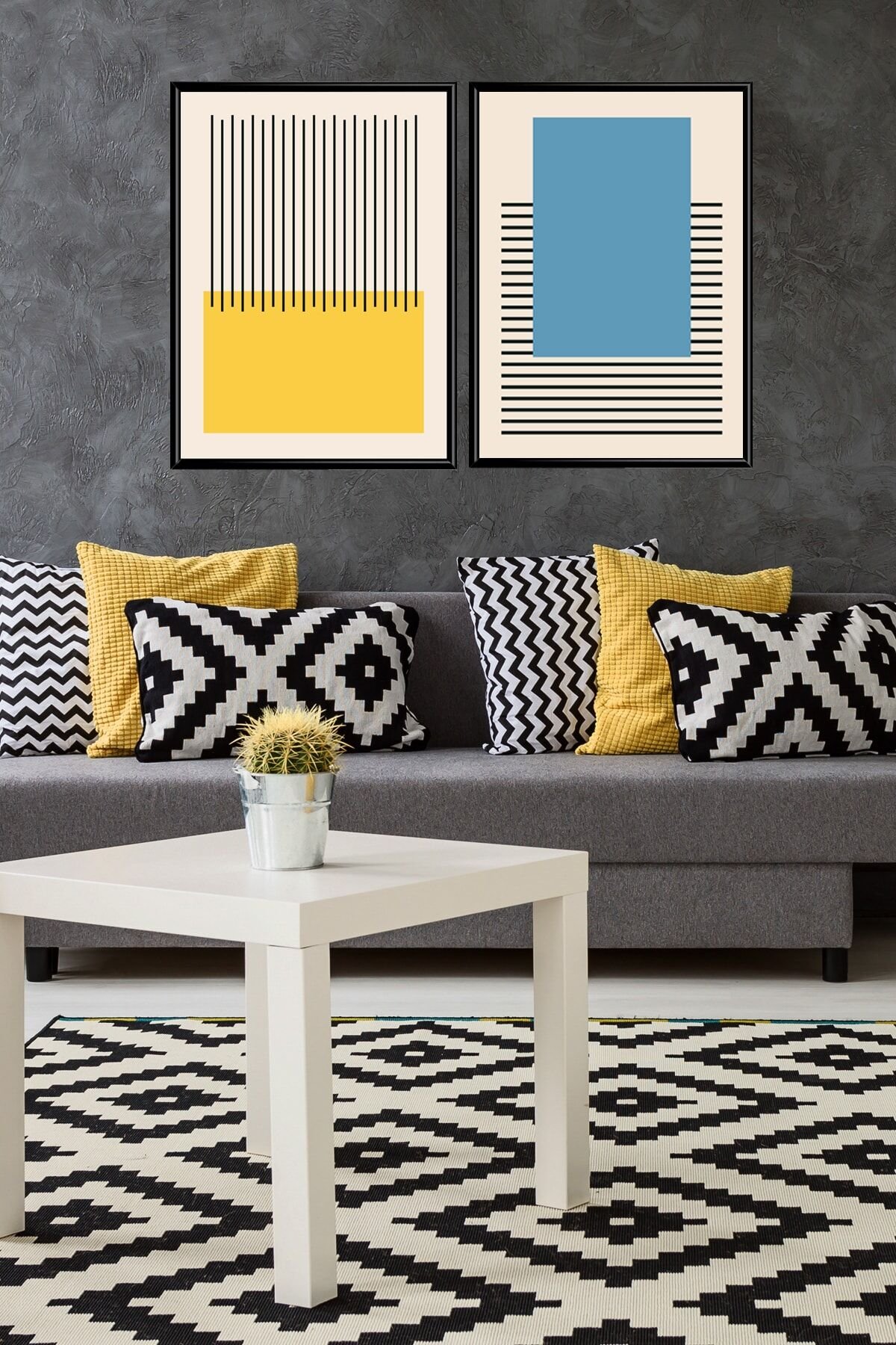 Ikili Alüminyum Çerçeveli Poster Seti