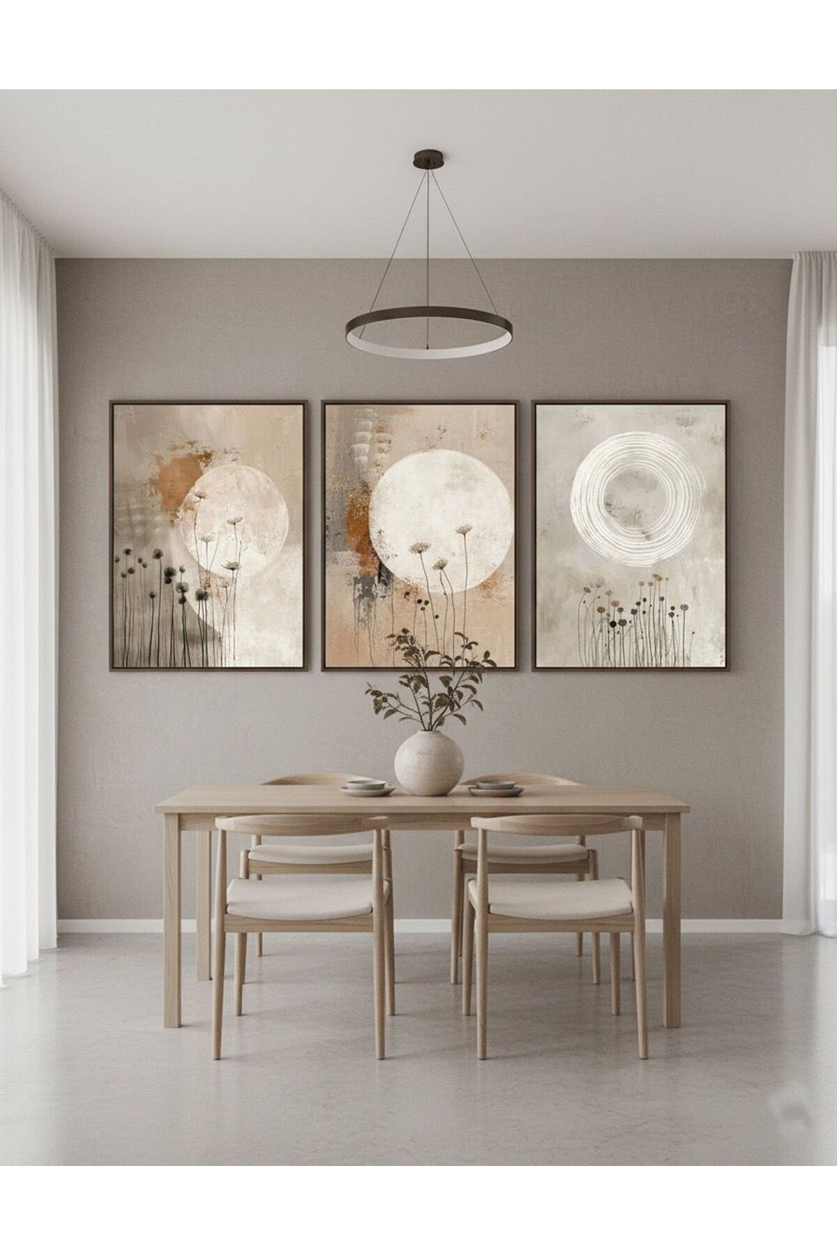 3lü Siyah Metal Çerçeve Kahve Dairesel Cam Tablo Seti