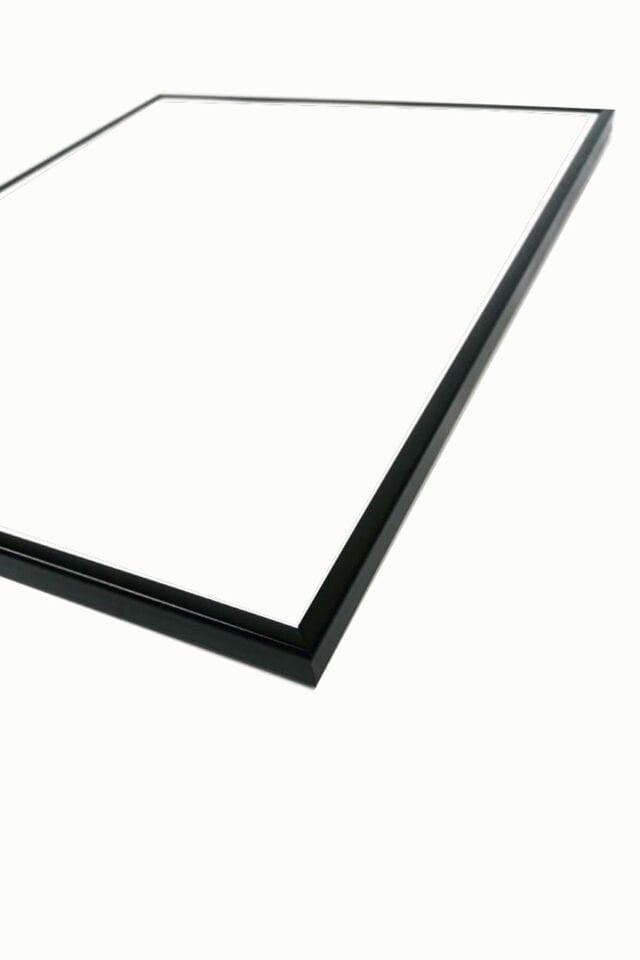 3lü Siyah Metal Çerçeve Beyaz Sade Saf Cam Tablo Seti