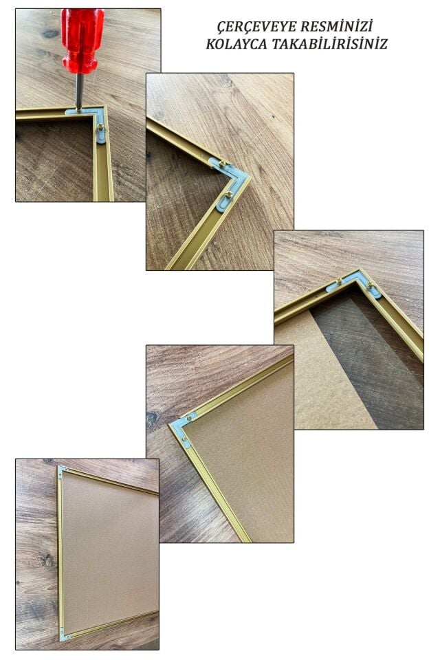 Alüminyum Çerçeveli Camlı Çerçeve Gold Siyah Gümüş Hediyelik Yeni Yıl Yılbaşı