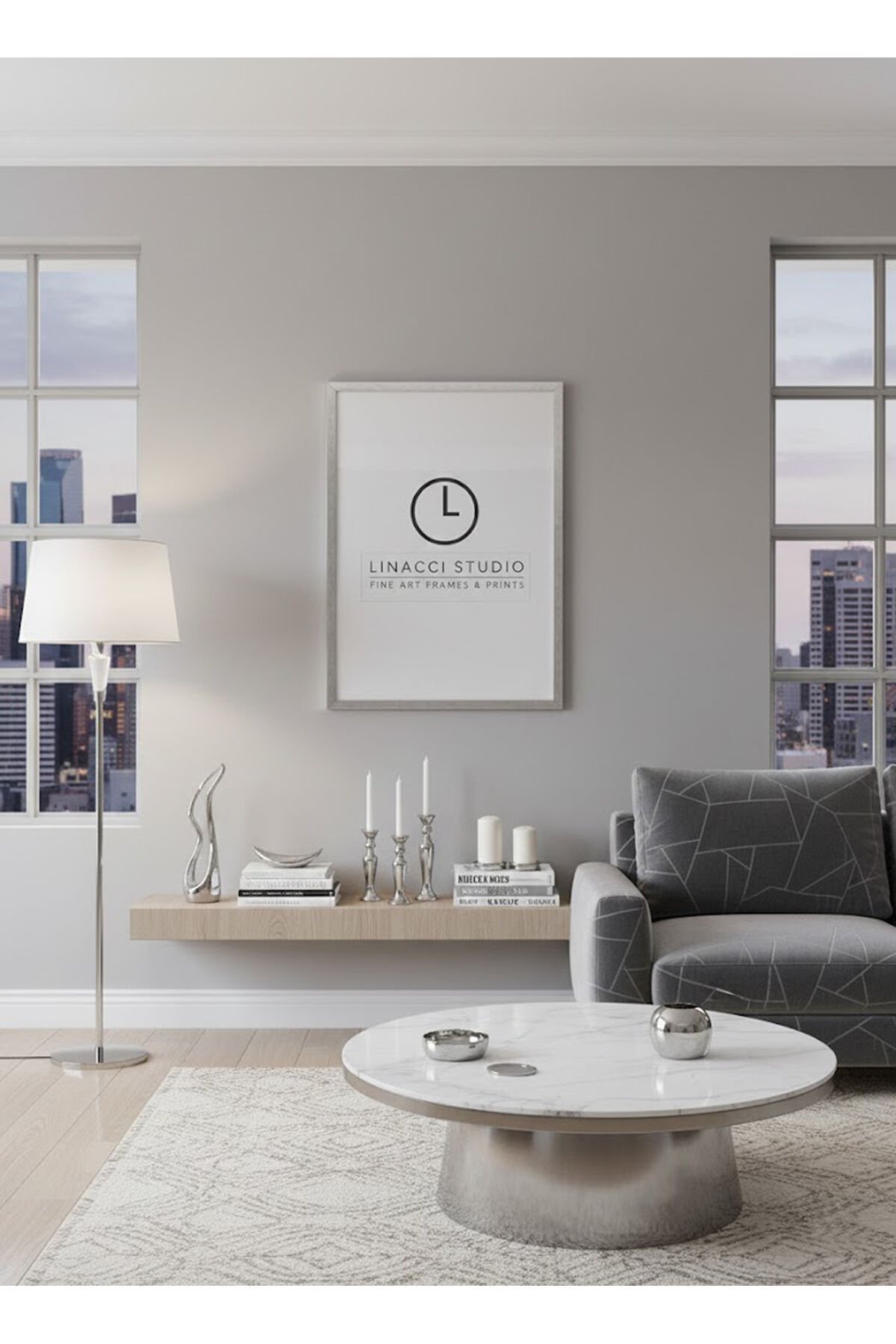 Premium Gümüş Gerçek Camlı Lamine Çerçeve Poster Diploma ve Puzzle Uyumlu 50x70 cm