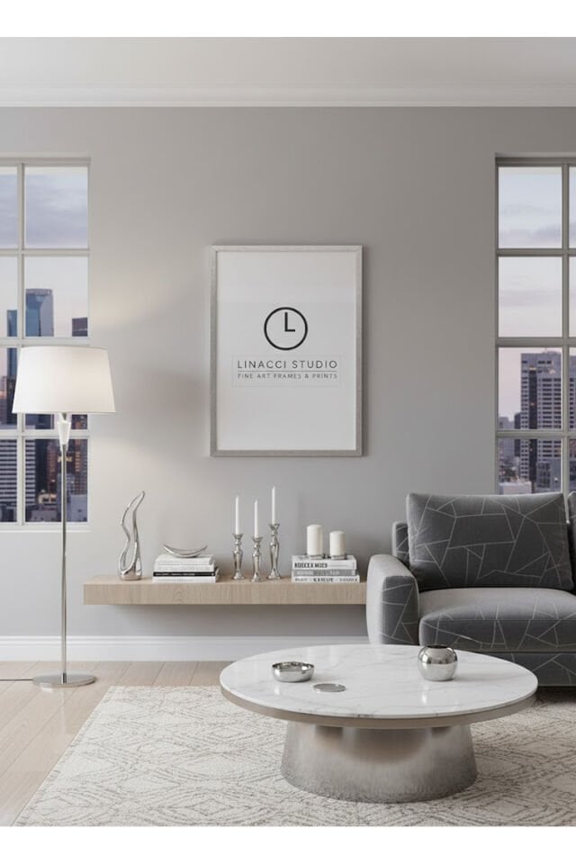 Premium Gümüş Gerçek Camlı Lamine Çerçeve Poster Diploma ve Puzzle Uyumlu 50x70 cm