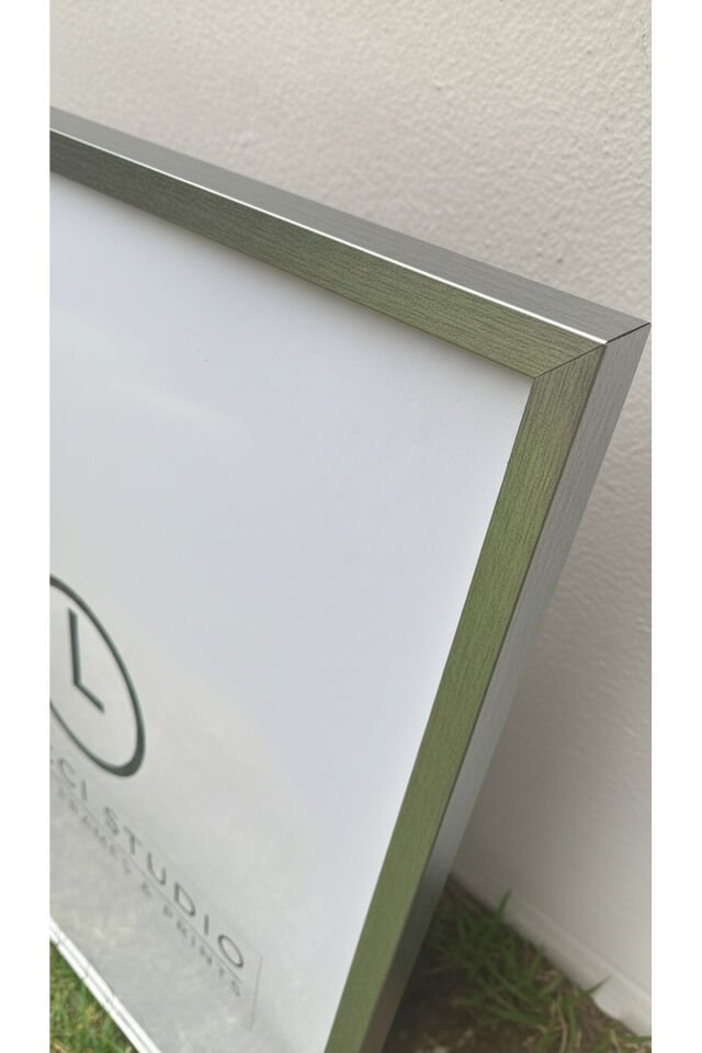 Premium Gümüş Gerçek Camlı Lamine Çerçeve Poster Diploma ve Puzzle Uyumlu 50x70 cm