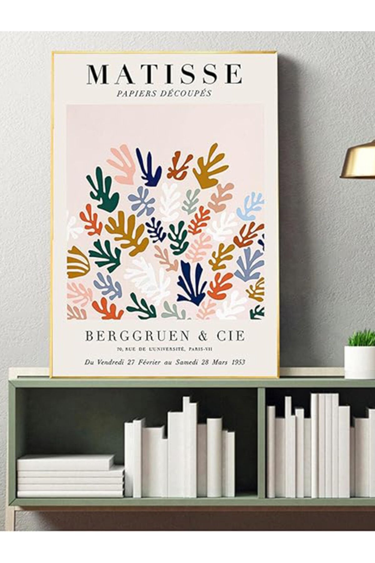 LİNWOOD Matisse Yaprak Tekli Çerçeveli MDF Baskı Natural Lamine Ahşap Görünümlü