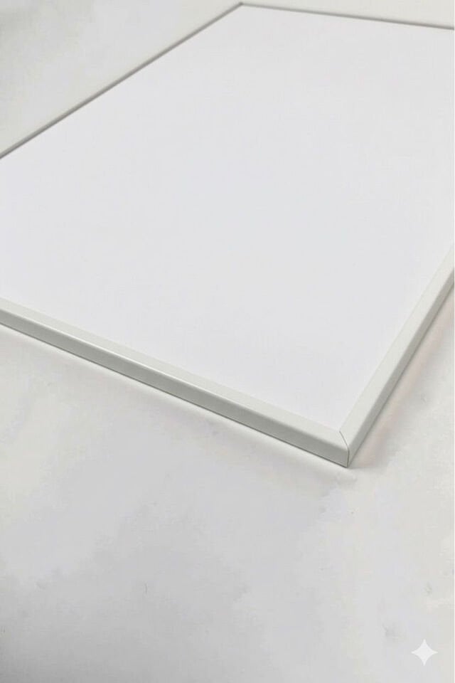 İkili Beyaz Metal Çerçeve Çiçek Siyah Camlı Tablo Seti