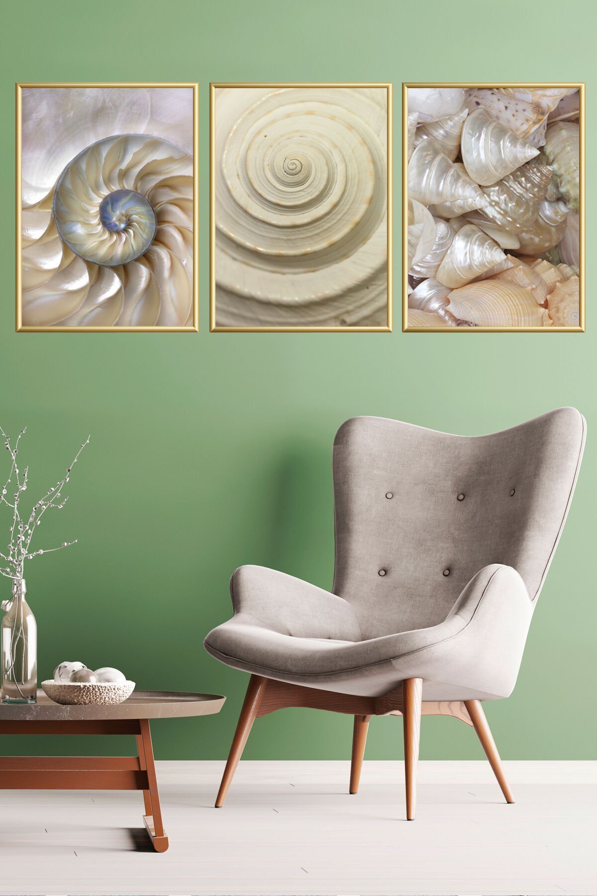 3lu Metal Cam Tablo Dekoratif Çerçeveli Set